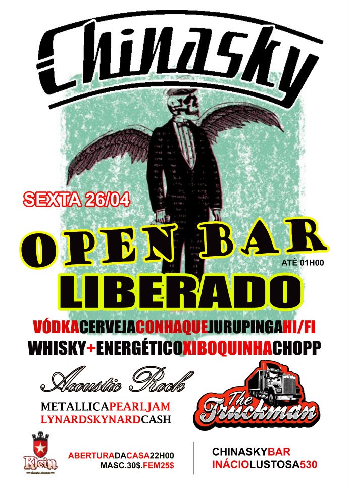 26/04 – Open Bar Liberado